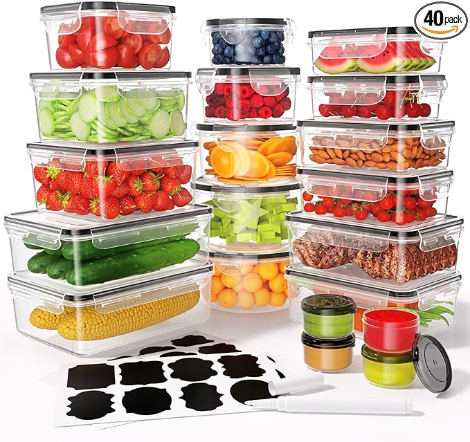 40 PCS Food Storage Containers
