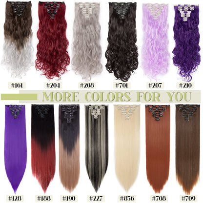 S-noilite® 17-26 Inches(43-66cm) 8pcs Long Full Head Clip In Hair Extensions Extension Sexy Lady Fashion Halloween Choice 60 Colours (26 Inches-Straight, Sandy blonde & bleach blonde)
