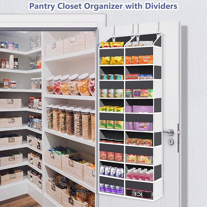 Heavy Duty Over The Door Organizer 5 Tiers, Extra Large Behind Door Storage of