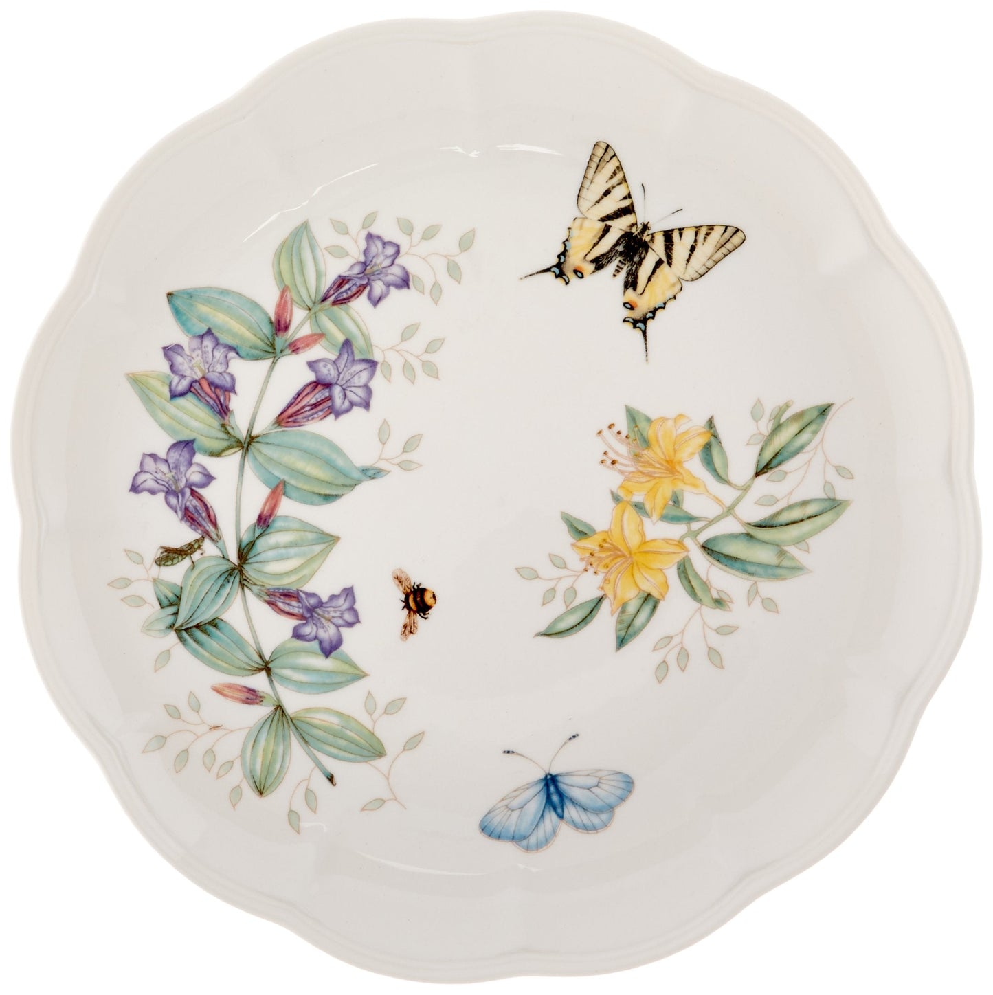 Lenox Dinnerware Set, Butterfly Meadow 18-Piece Set, Service For 6, White Porcelain, Butterfly And Flower Designs, Plates And Bowls Sets, Dishwasher Safe, Home & Kitchen (Assorted, 18 Pieces)