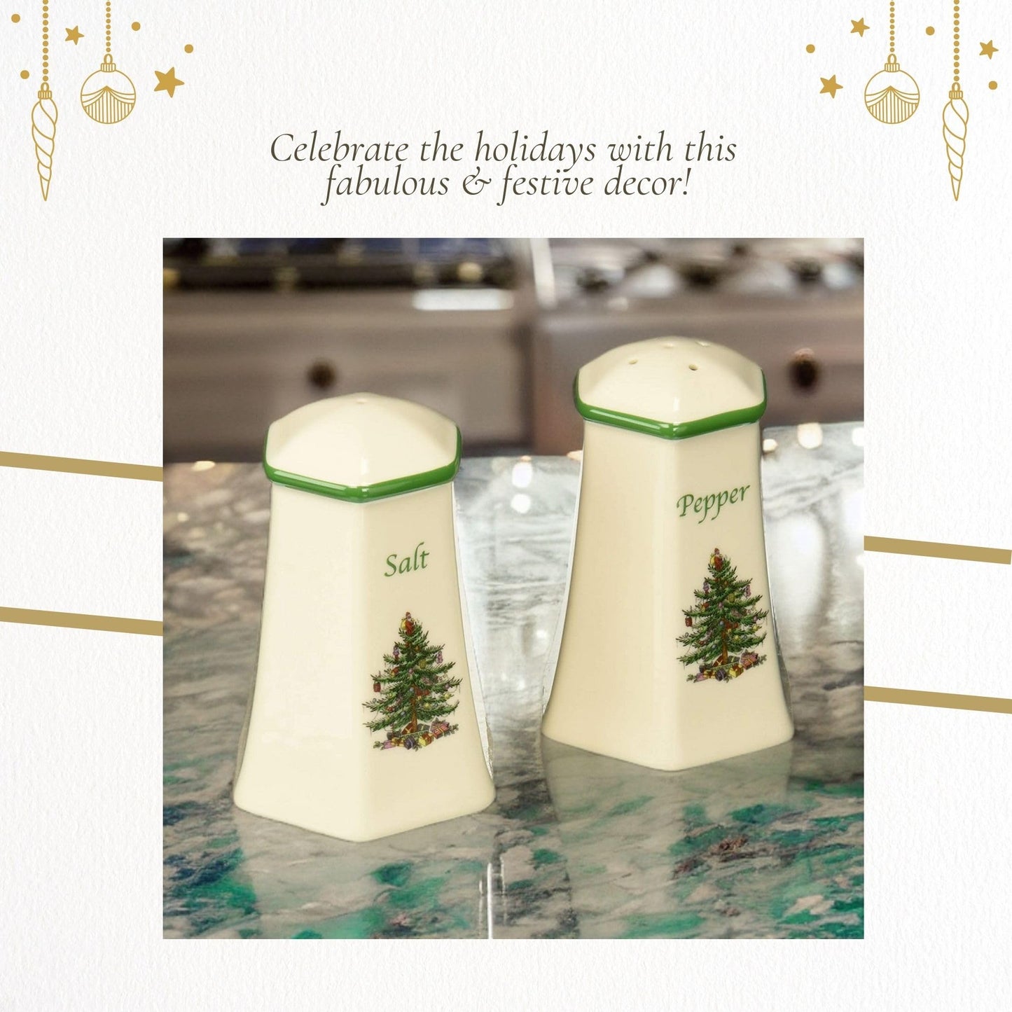 Spode Hexagonal Salt & Pepper Set