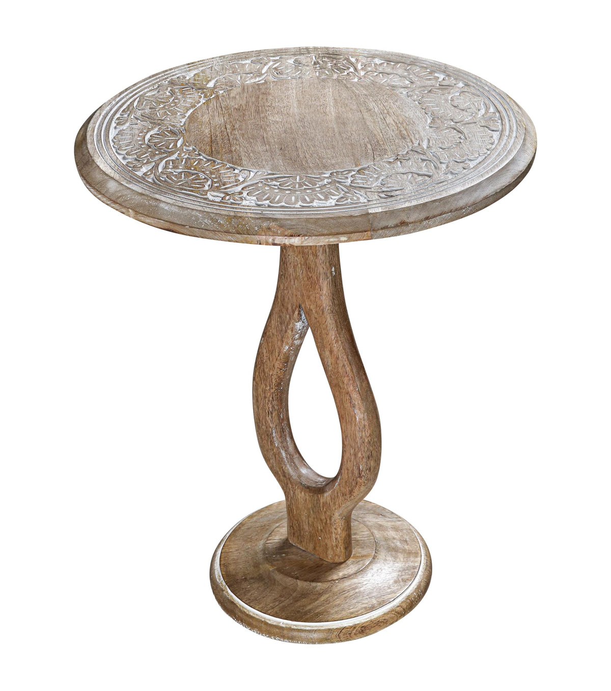 End Tables for Living Room- Small Drink Table for Small Spaces,Modern Accent Nightstand with Hand-Carved Top & Solid Wood Side Tables for Drying Room,Bedroom, Office - 18x22 White wash_Pride Styles