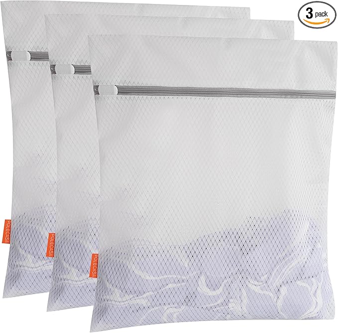 Polecasa 3Pcs 16 x 20 Inches Extra Durable 125g Diamond Mesh Laundry Bags