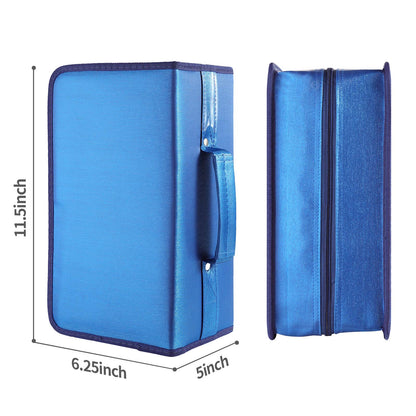 alavisxf xx CD Case, 160 Capacity Nylon CD DVD Storage Wallet Protective Disc Organizer Carrying Case with Card holder (160 Capacity, Blue)