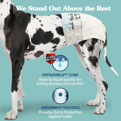 Simple Solution True Fit Disposable Dog Diapers for Female Dogs - Super Absorbent with Wetness Indicator - XXL (Waist 22-37in) - 30 Count