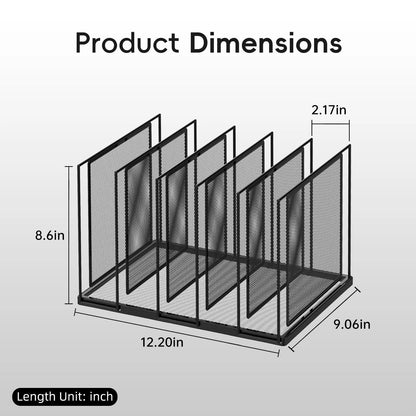 JMHUD File Organizer for Desk, 5-Section Vertical File Sorter, Paper Holder Organizer Standing Metal File Folder for Office Home Classroom, Black