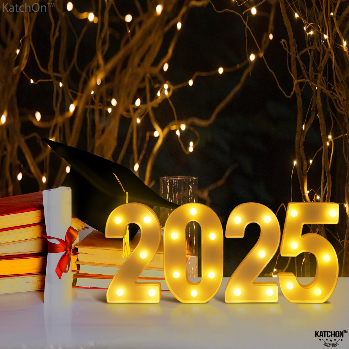 KatchOn, LED Light Up Numbers 2025-8.2 Inch, Light Up 2025 Sign | 2025 Number Light Up Sign for Happy Graduation Decorations 2025 | LED Graduation 2025 Sign for 2025 Graduation Party Decorations