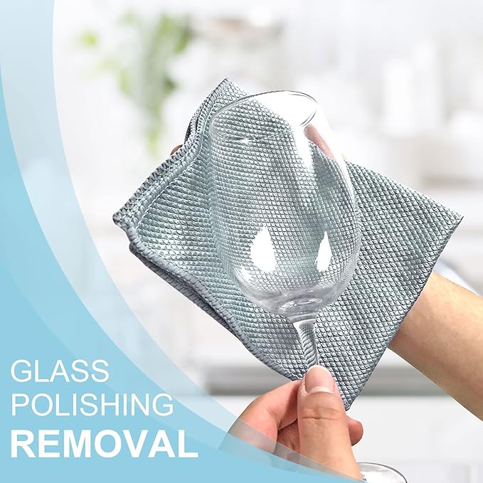 Niveaya Microfiber Glass Cleaning Cloth, Stainless Steel Windshield Shower