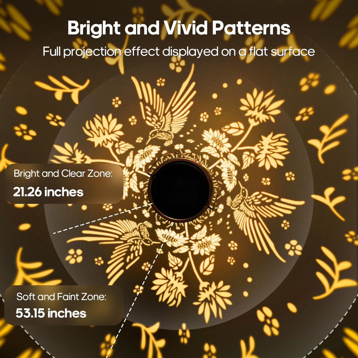 Solar Lanterns Outdoor Waterproof Christmas Gifts Hummingbird Sunflower Garden Decor, Best Gifts for Mom Women Grandmom, Hanging Metal Lantern Lights for Patio, Pathway, Yard, Landscape, Lawn