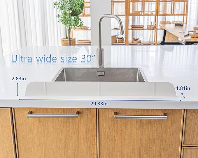 30 inch Premium Kitchen Sink Silicone Water Splash Guard SIZE UPGRADE 30" and