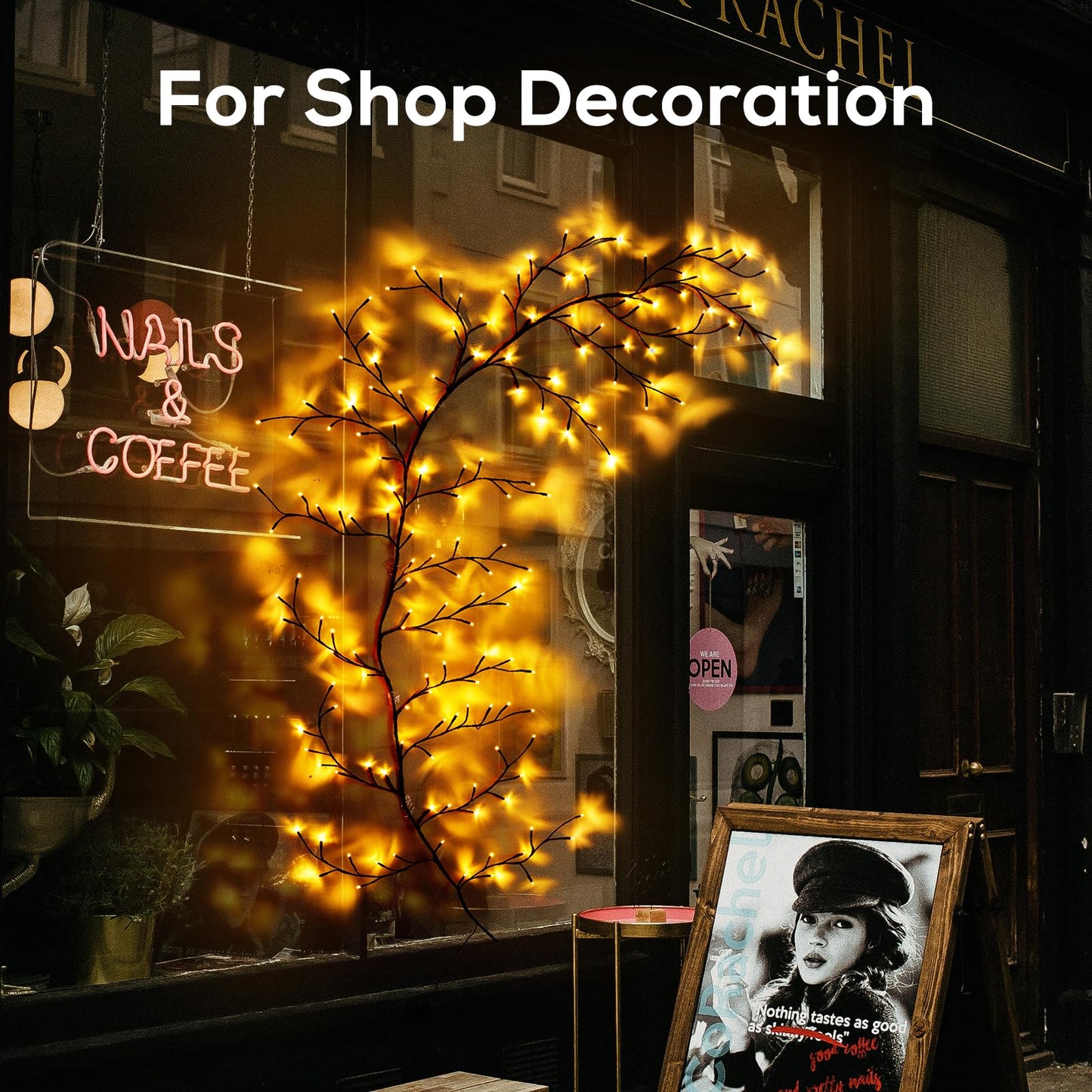 YCoisini Enchanted Willow Vine Lights for Home Decor with 160LEDs, 8.2FT Wall Decoration Light with 8 Remote Control Modes (Brown)(1PCS)