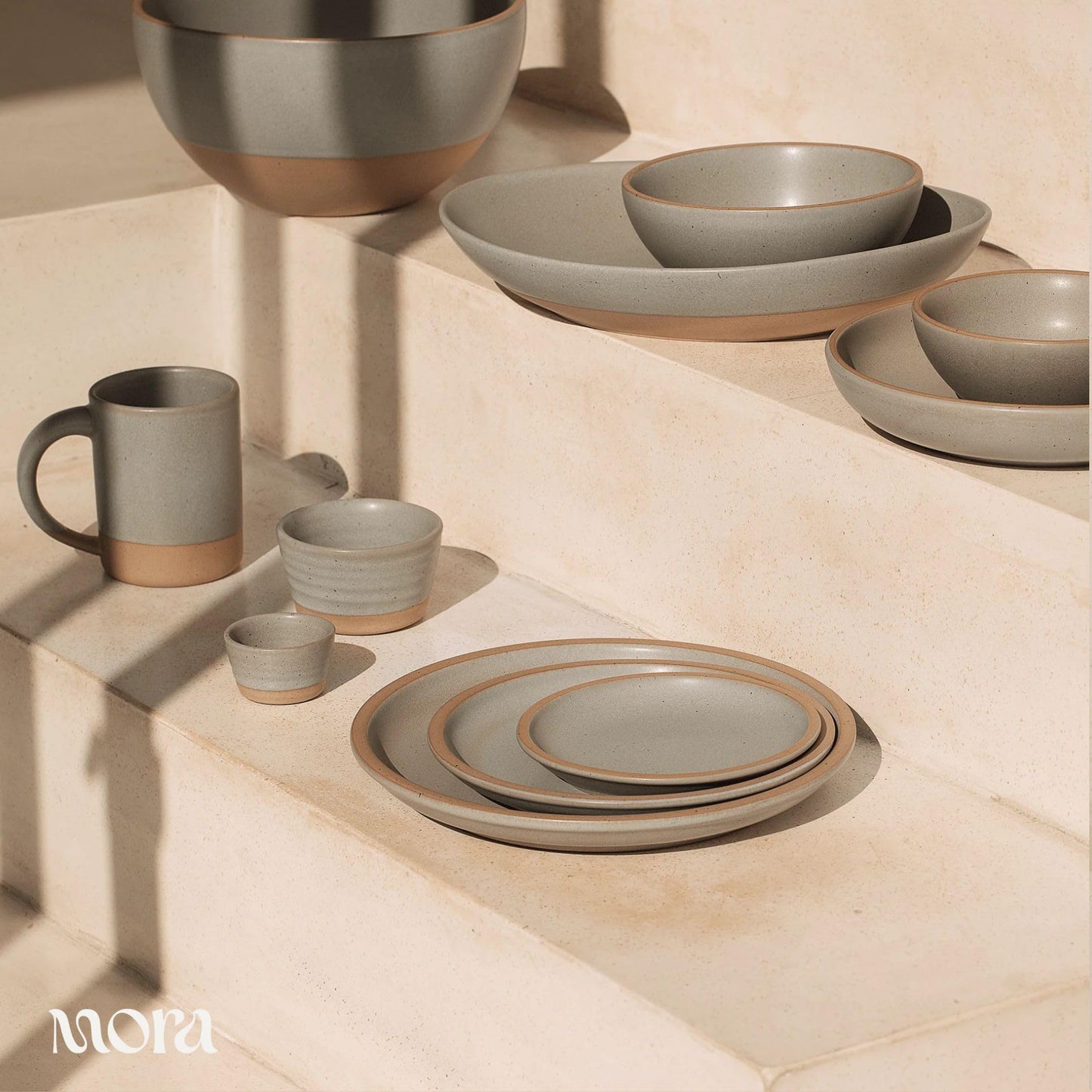 Mora Nano Ramekins Set of 4, 2oz Ceramic Pottery Sauce Cups - Microwave, Oven and Dishwasher Safe - Peppercorn