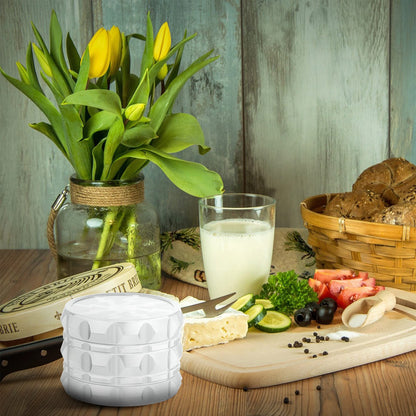 TIRIRS 2.5" 4 Pieces Clear Top Herb Grinder - Aluminium Spice Grinder with Pollen Scraper and Cleaning Brush - Silver.