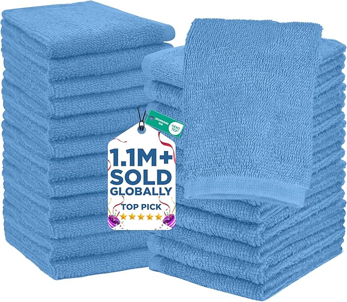 DAN RIVER 24 Pack Wash Cloths for Showering
