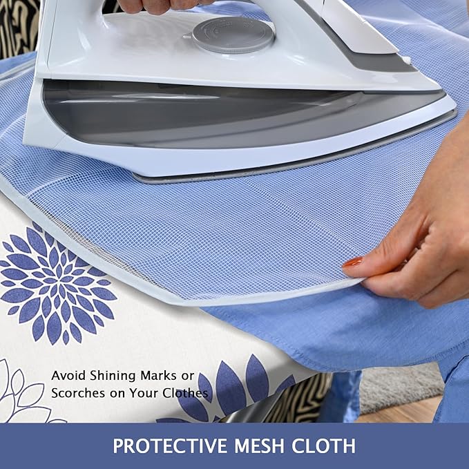 SheeChung 14x42 Inch Over-The-Door Ironing Board Cover and Pad, Cotton Cover