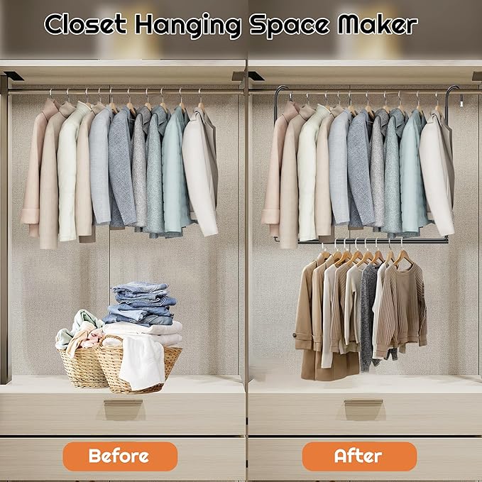 Hanging Closet Rod Adjustable Width Height Closet Rods