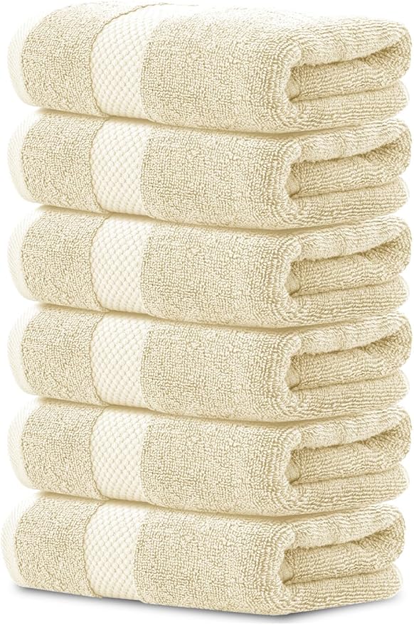 White Classic Luxury Beige Hand Towels