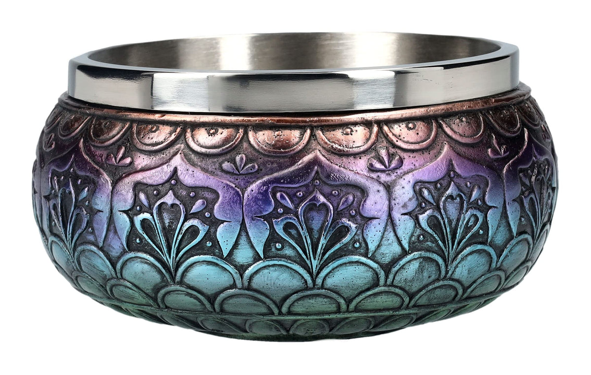 Pacific Giftware Wicca Metaphysical Positive Energy Spiritual Divinity Intricate Gradient Colors Chakra Buddhist Mandala Smudging Smudge Bowl Figurine Scrying Vessel Container Decorative Bowls