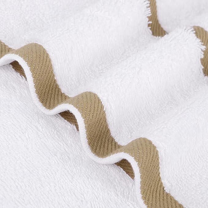 PiccoCasa Set of 2, 750 GSM Luxury White Hand Towels