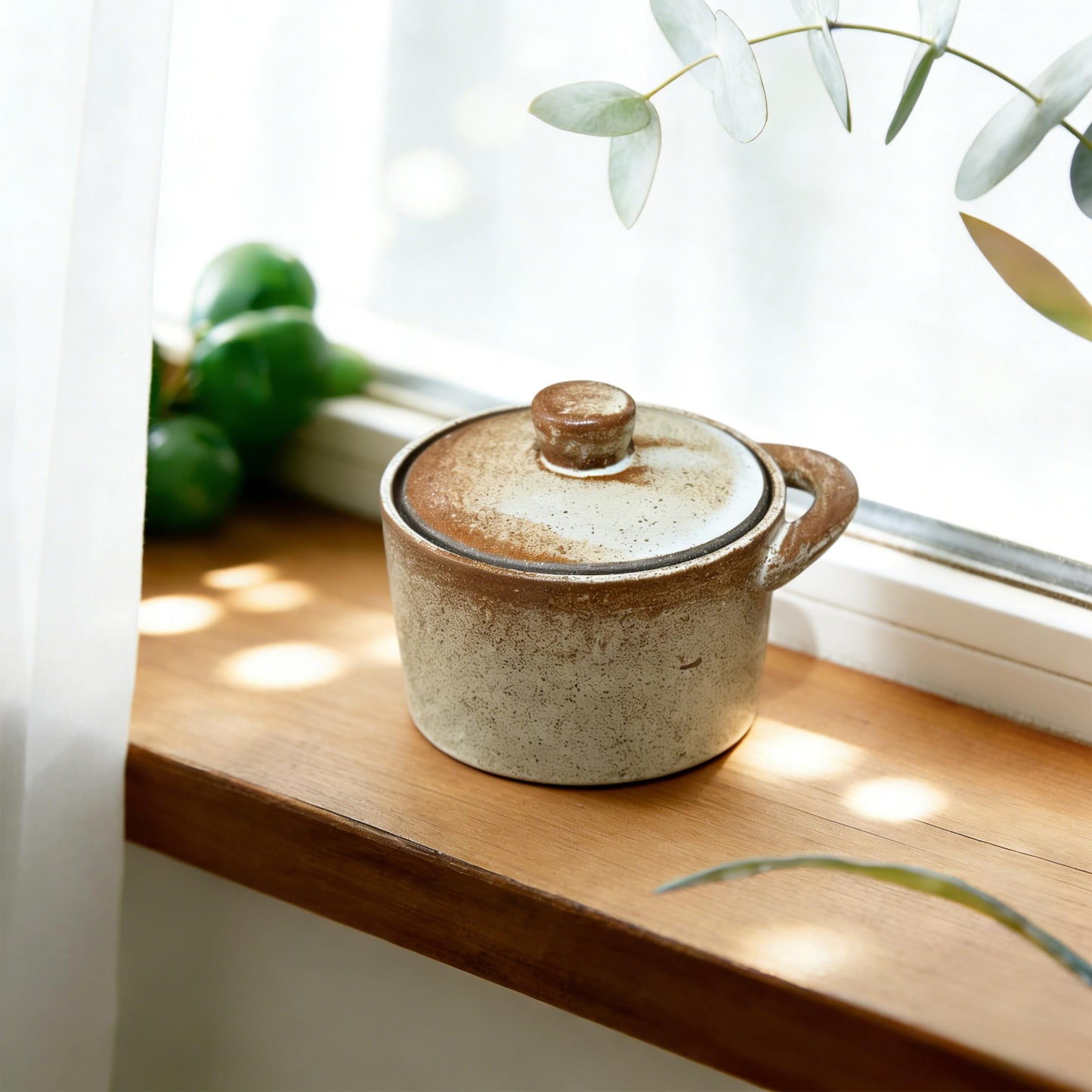BSTUR 2 Pack Speckled Ceramic Salt Cellar with Lid – Rustic Farmhouse Ceramic Salt Holder, Countertop Bowl, Storage Container, Well Dish Jar for Spices (Retro Color)