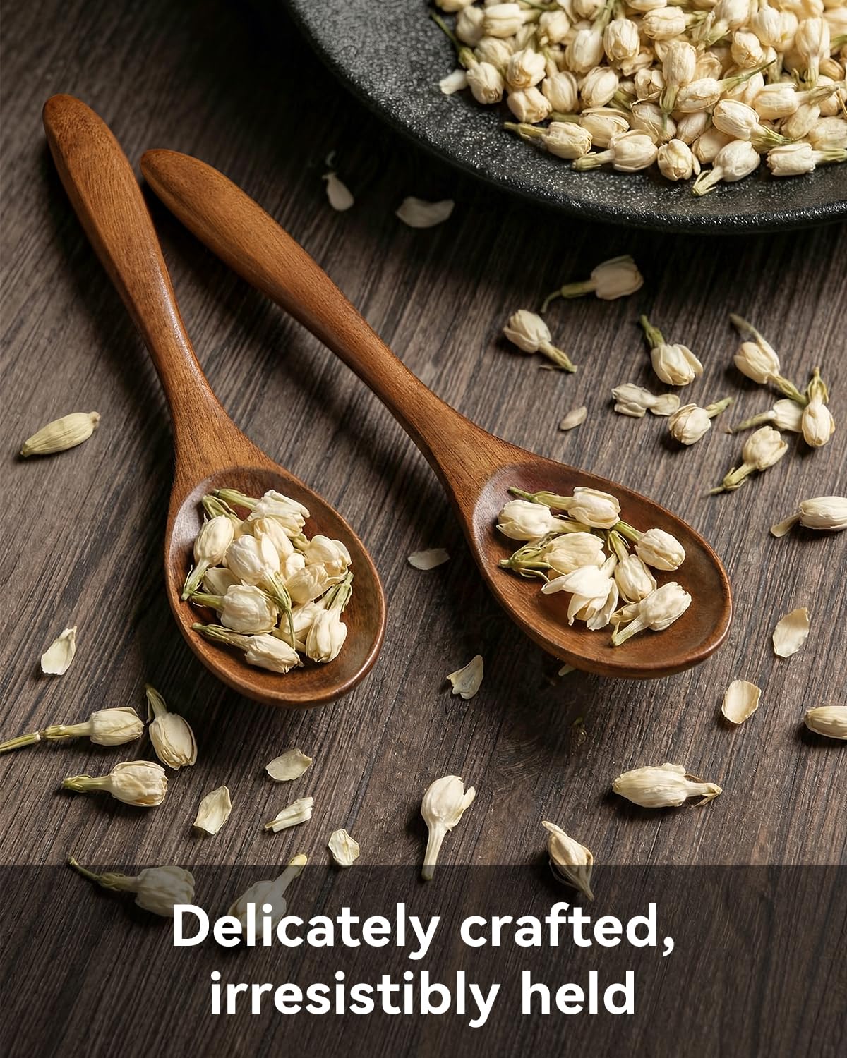 MORGLES 8Pcs Small Wooden Spoons Set – 4 Sizes & Shapes for Honey, Coffee, Tea, Soup & Oatmeal | 2 Round Spoons Included | Handcrafted, Food-Safe Finish
