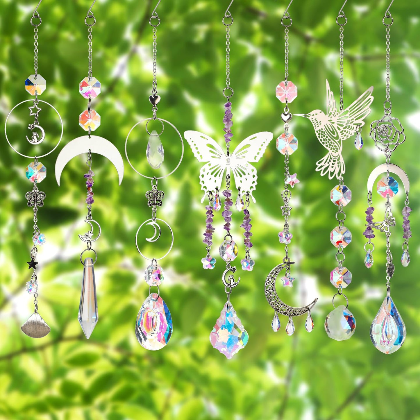 HYBEADS DIY Suncatchers, 400pcs Sun Catchers Making Supplies Kit Art and Crafts for Adults Hanging Prism Sun Catcher with Crystals Rainbow Maker for Indoor Window Home Wedding Garden Christmas Decor