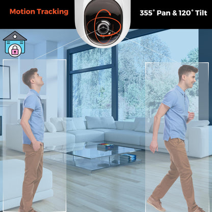 MobiCam PRO Home Monitoring Camera Single: Full HD, Pan & Tilt, Color Night Vision, Motion Tracking, Temp & Humidity Readings. Supports Cloud & SD Storage, Smart App Compatible