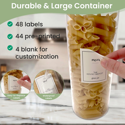 TheHouseGadget 5 Food Storage Containers with Lids - Ideal Set of Glass Storage Containers for Pantry Organizers and storage - Glass Food Storage Containers with Bamboo Lids
