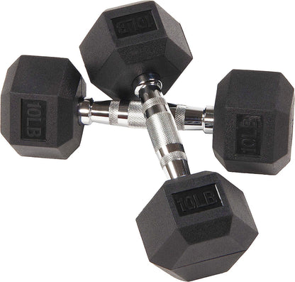 Fitvids Premium Rubber Coated Hex Dumbbell Weight Set, Multiple Packages