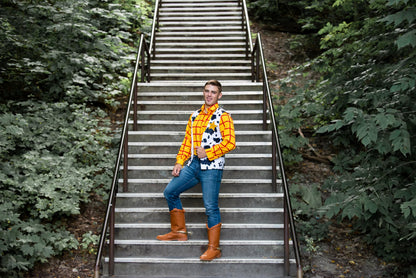 Costume Agent Sheriff Woody Cowboy Costume Shirt - Woody Costume - Adult Halloween Costume for Men & Women - Men's Sheriff Costume - Large-X-Large - Men's Costumes - Woody Costume Adult Man