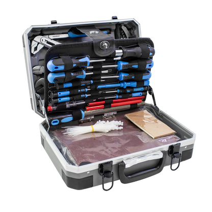 KARCHER Tool Box, 114 Piece Tool Set, I Tool Set Made of Chrome Vanadium & Carbon Steel with Hammer, Screwdriver, Socket Wrench, Bit Set and More Practical case for tools.