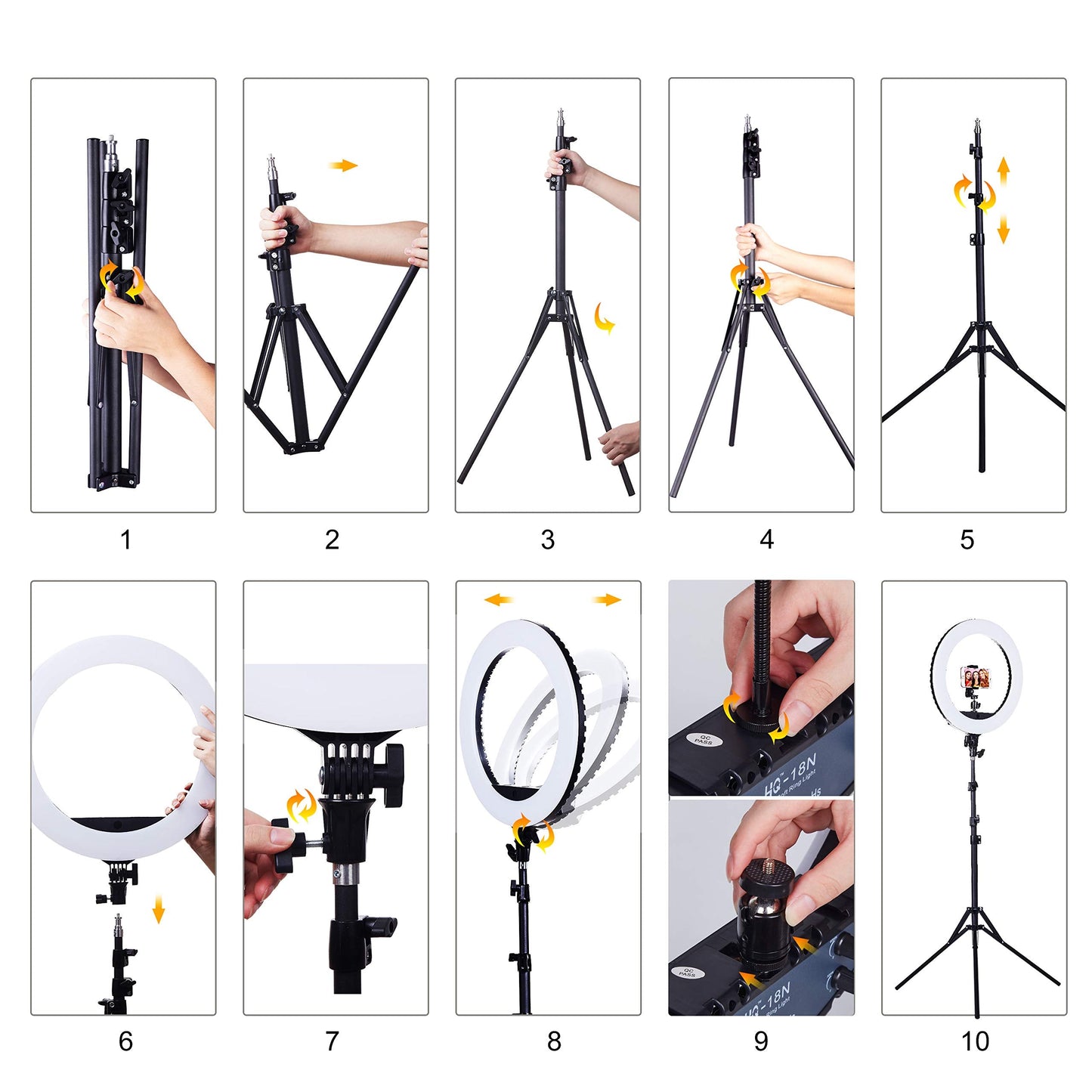 CXYP 18 inch LED Ring Light with Tripod Stand, 3200K-6000K Dimmable Selfie Ring Light with Phone Holder, Bluetooth Control, Carrying Bag for Smartphone, Makeup,Tiktok, YouTube, Vlog,Video
