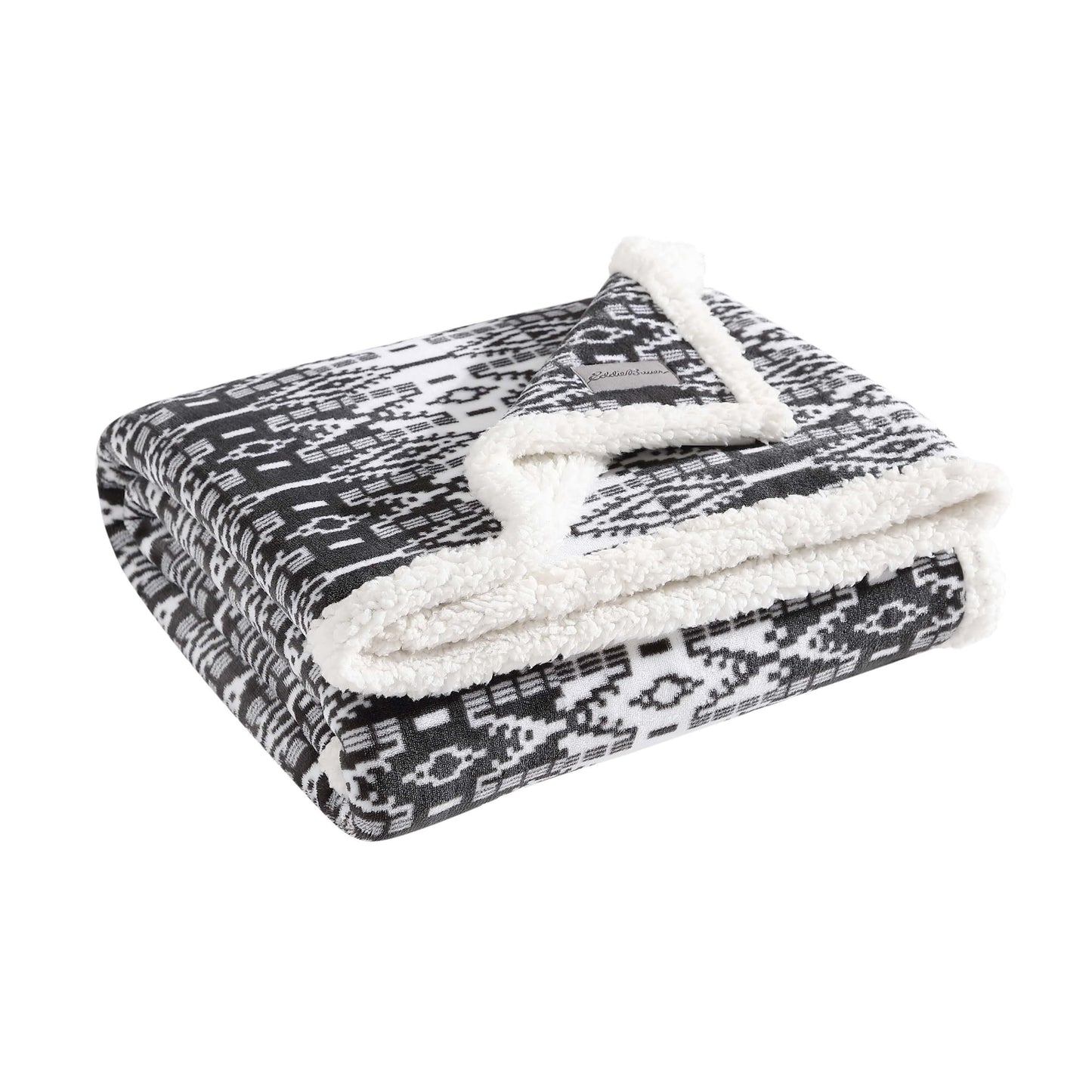 Eddie Bauer - Throw Blanket, Brushed Fleece & Plush Sherpa Soft Bedding, Blanket for Couch & Bed (San Juan Grey, 50" x 60")