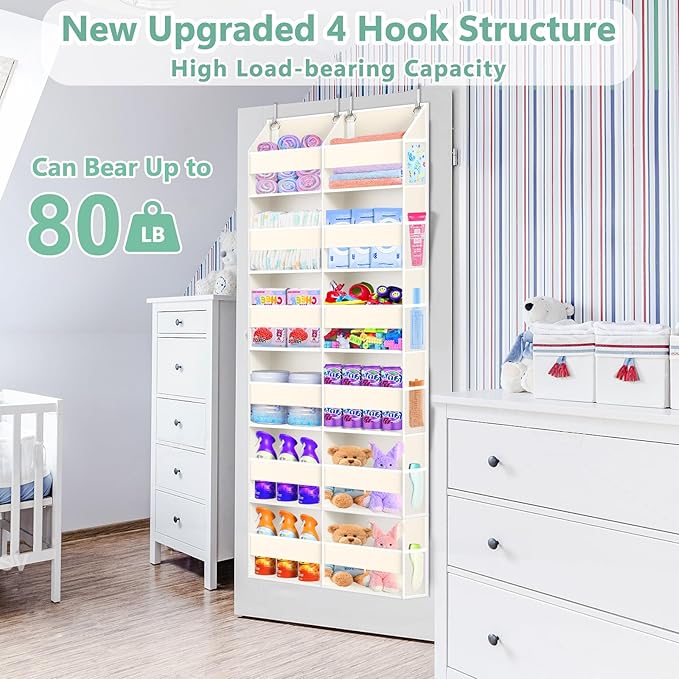 Heavy Duty Over The Door Organizer 6 Tiers, Extra Large Behind Door Storage of