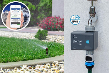 LinkTap G1S Wireless Water Timer (Gateway Not Included), Smart Irrigation Controller for Lawns & Gardens, Easy Install, Weather Aware, Greater Range than WiFi, App & Smart Assistant, IP66 Waterproof