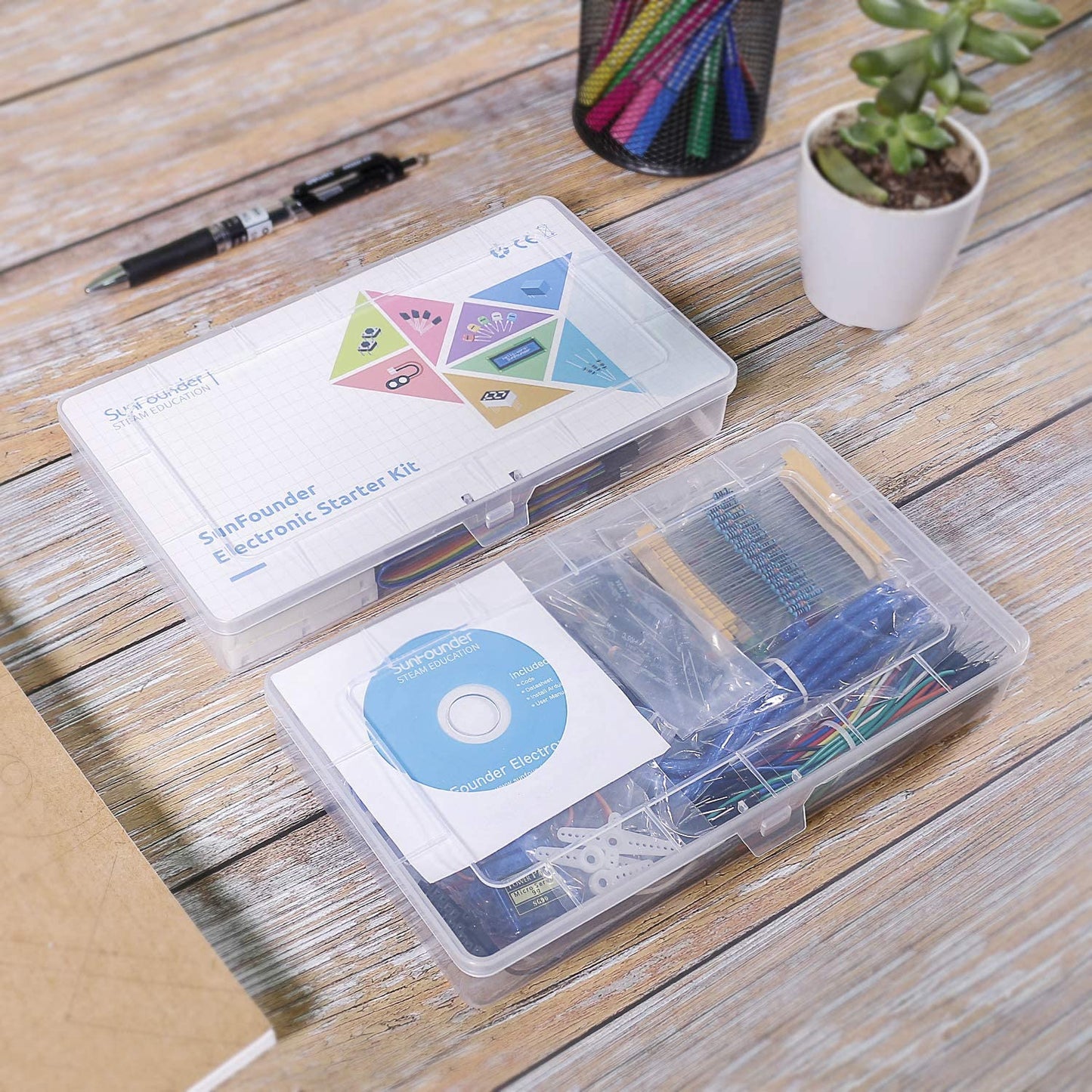 SunFounder Project The Most Complete Electronics Starter Kit Compatible with Arduino Mega 2560 R3 Mega328 Nano, 73 Tutorials Included