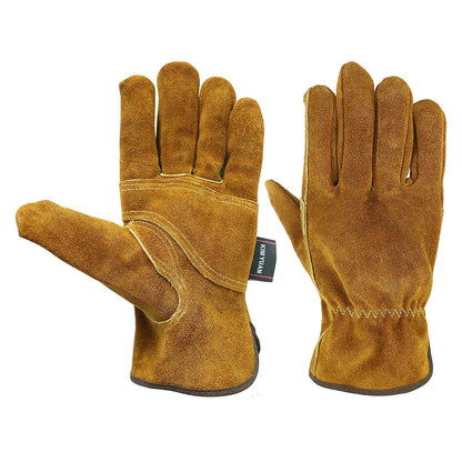 Kim Yuan Waterproof Leather Work Gloves, with Wrist, Wear-Resisting Puncture-Proof For Yard Work, Gardening, Farm, Warehouse, Construction, Men & Women (Large Winter) 1 Pair