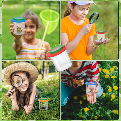 Coopay 24 Pcs Insect Bug Viewer for Kids - Bug Jars, Critter Insect Cage, Bug Container, Bug Catcher, Magnifying Insect Box for Children, Kids Science Nature Exploration Collecting Kit