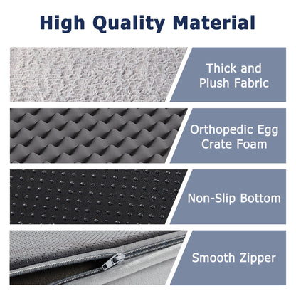 WESTERN HOME Dog Bed Large Dog Beds Orthopedic Dogs Beds Extra Large Pet Sofa Bed Couch for Dods Cats Washable Waterproof Cover, Egg Foam Grey, 106x76x19 cm