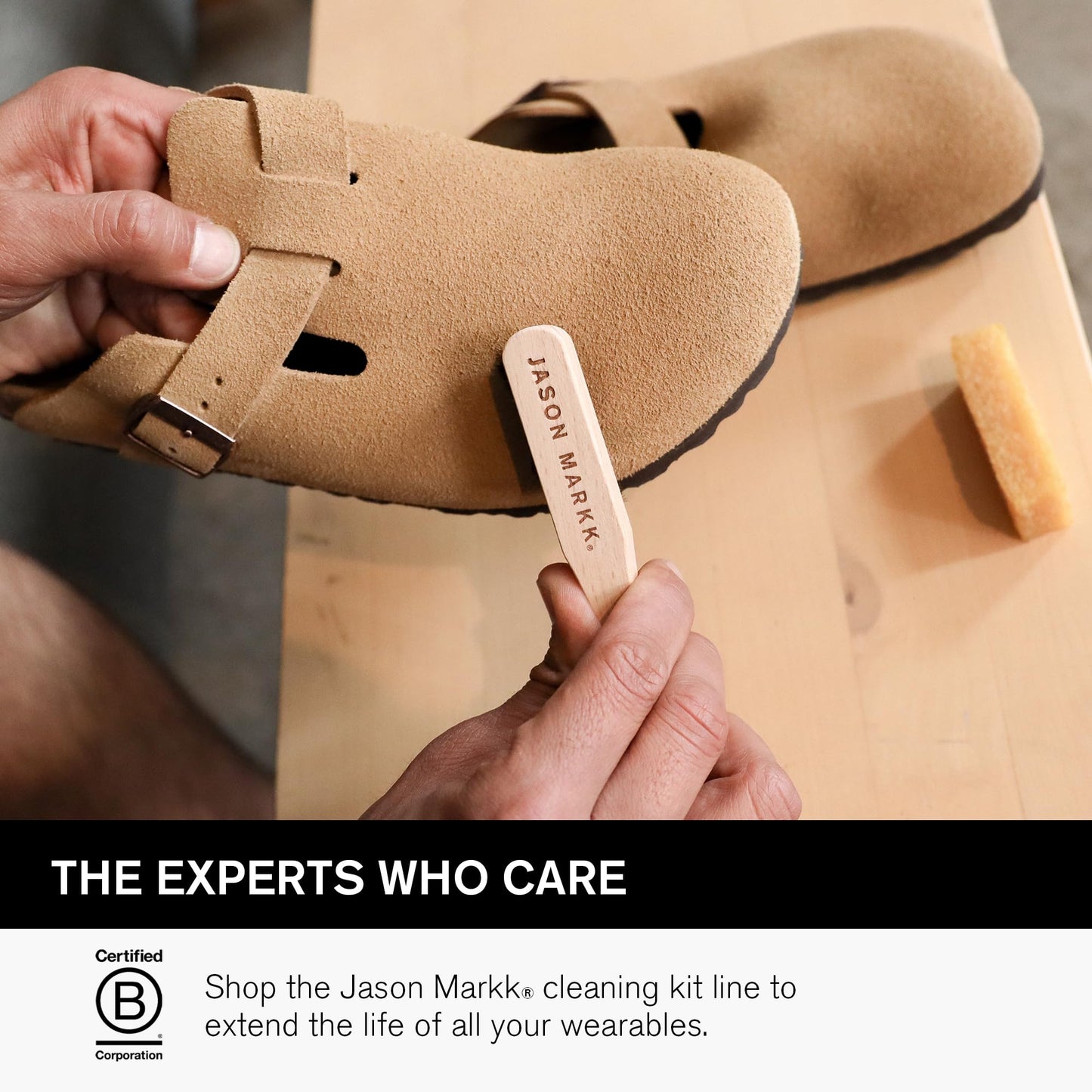 Jason Markk Suede Cleaning Kit, Shoe Cleaner, Trainers Care, 2-Piece Set, Brush & Stain Eraser, Ideal for Footwear, Safe for Leather, Suede, Nubuck, Cotton, Knits