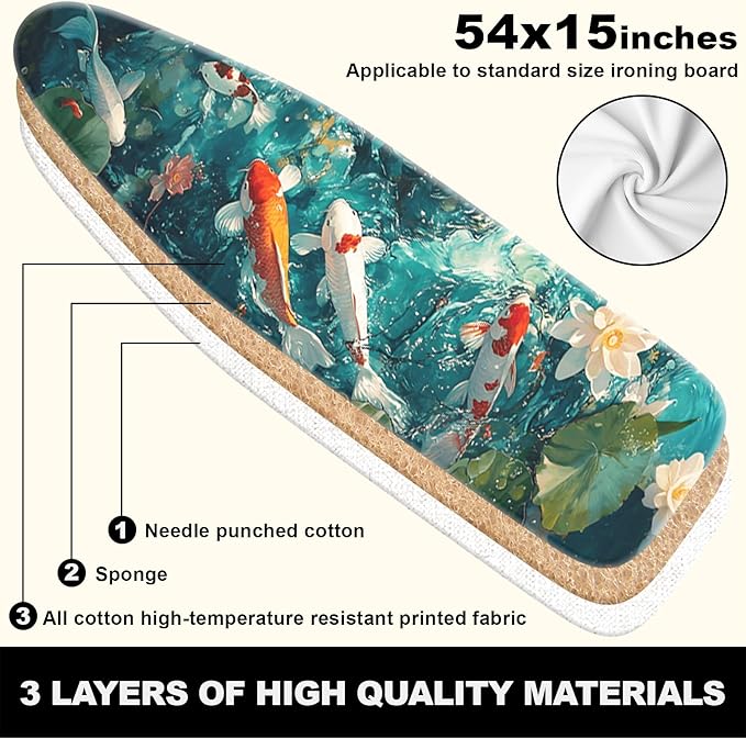 Ironing Board Cover 15x54 Inch- Standard Cotton Cover