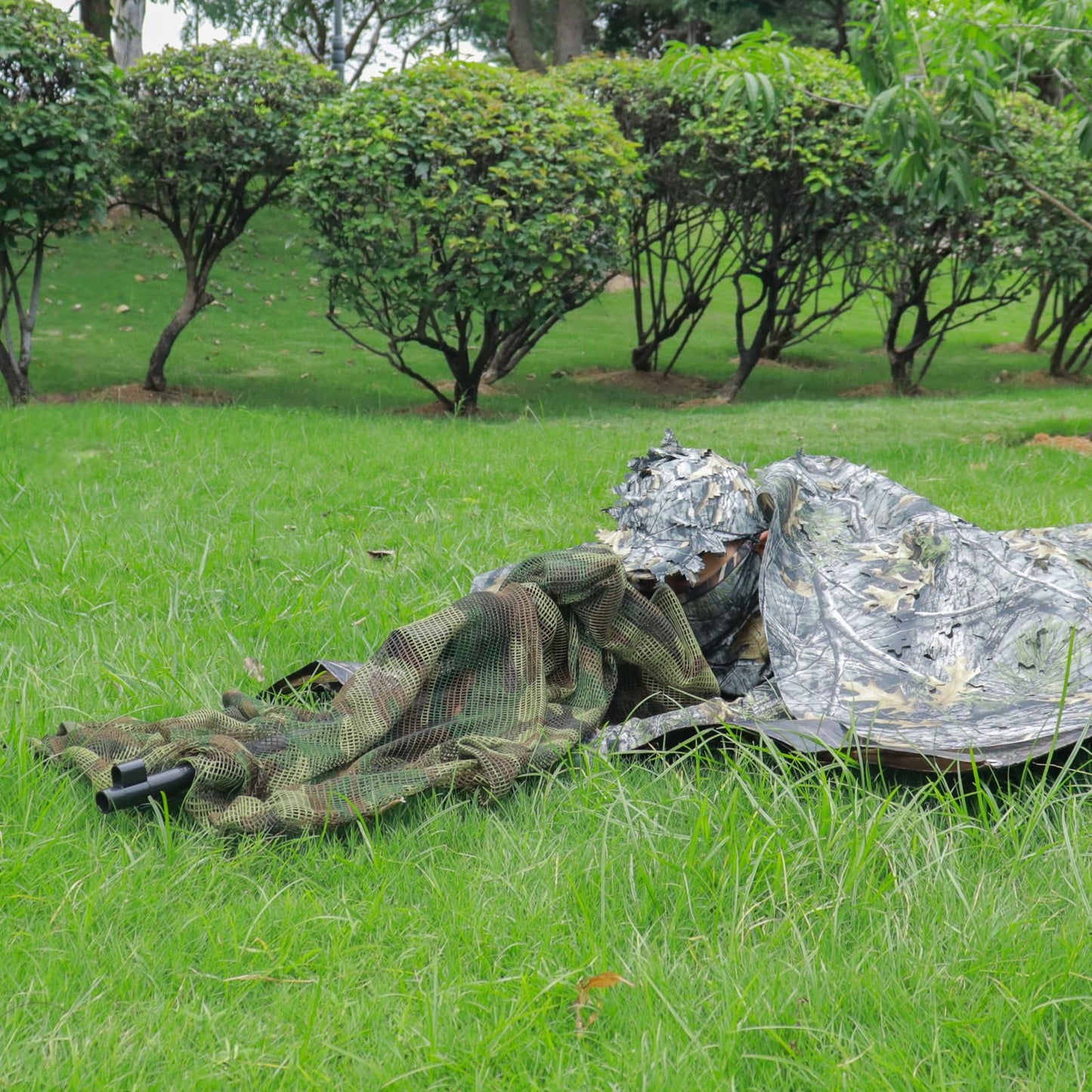 LOOGU Tactical Mesh Net Camo Scarf for Wargame,Sports & Other Outdoor Activities (Woodland Camo)