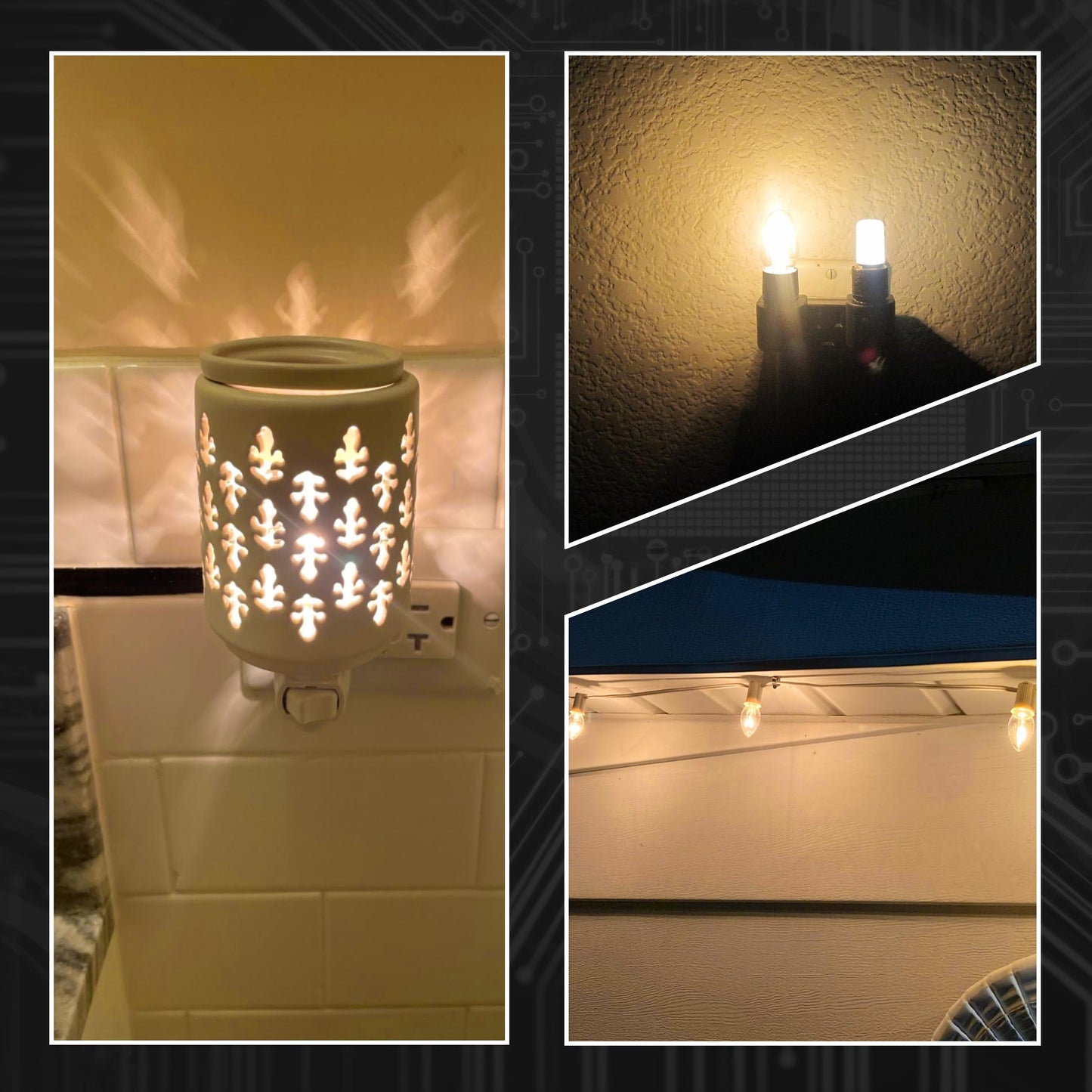 Hylroe E12 LED Candelabra Base Night Light Bulb 1 Watt Equivalent 10W 15W, AC120V 150lm 2700K Warm White C7 E12 Small Bulbs for Salt Lamp Appliance Bulb Decorative String Lights, Non-dimmable, 4 Pack