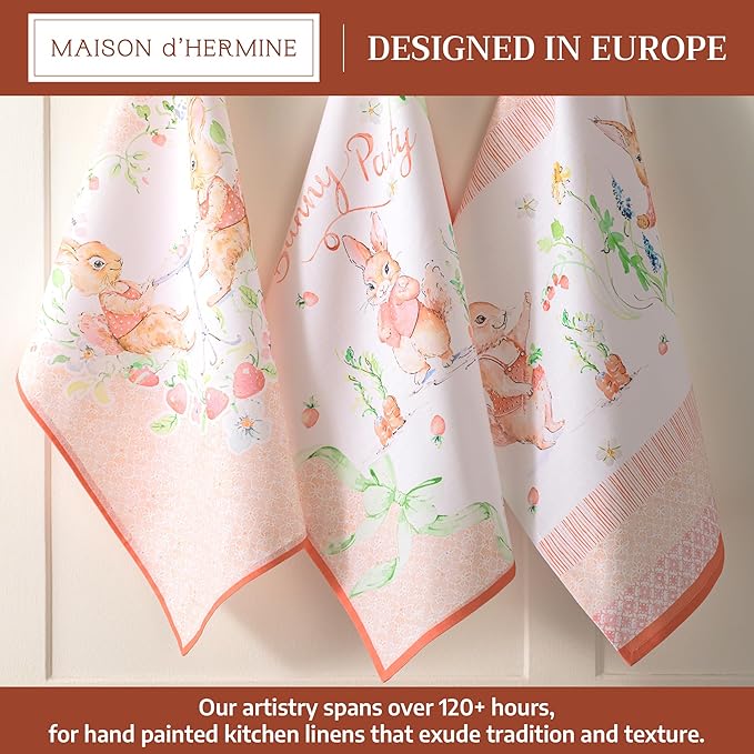 Maison d' Hermine Kitchen Towels Set of 3 100% Cotton 27.50" x 20" Reusable