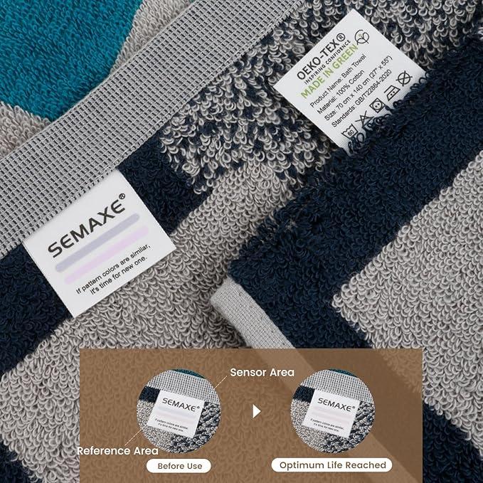 SEMAXE Bathroom Towel, 100% Cotton Bath Towel