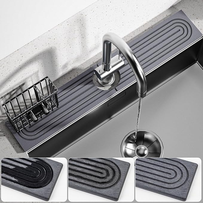 Cisily Diatomite Faucet Mat for Kitchen Sink Protectors