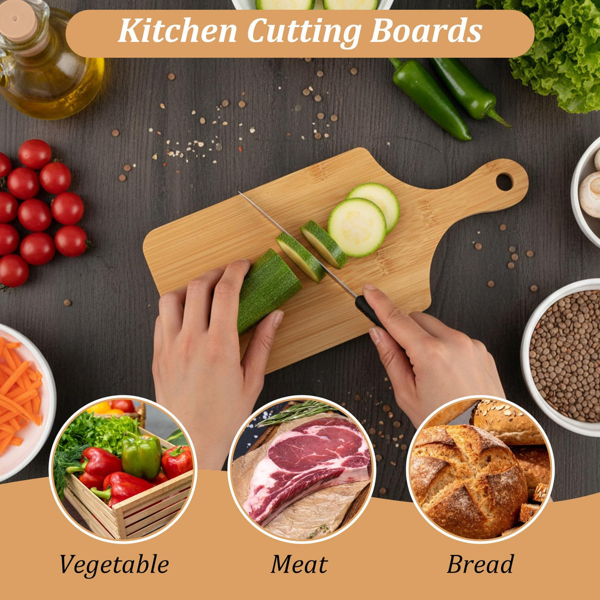 12 Pcs Bulk Bamboo Wood Cutting Board with Handle, 11" x 5" Bamboo Serving Trays for Laser Engraving, Customized Wedding Housewarming Christmas Gift Charcuterie Cheese Board