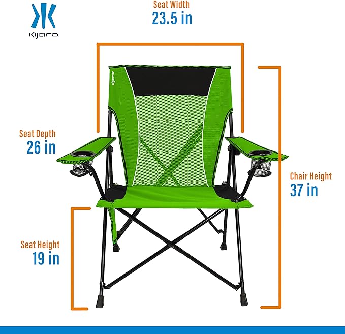 Kijaro Dual Lock Portable Camping Chairs - Enjoy the Outdoors with a Versatile Folding Chair, Sports Chair, Outdoor Chair & Lawn Chair - Dual Lock Feature Locks Position – Ireland Green