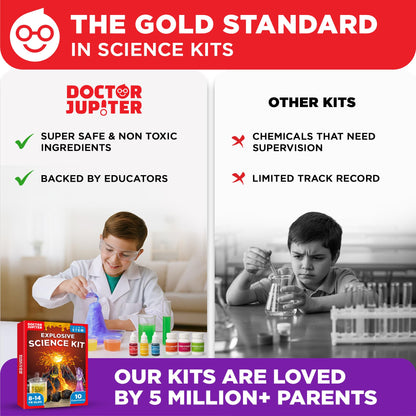 Doctor Jupiter Explosive Science Kit, Chemistry Set for Kids Ages 8-10-12-14 | Birthday Gift Ideas for Boys & Girls 8,9,10+ Years Old | STEM Toy with 10 Experiments | Learning & Educational Projects