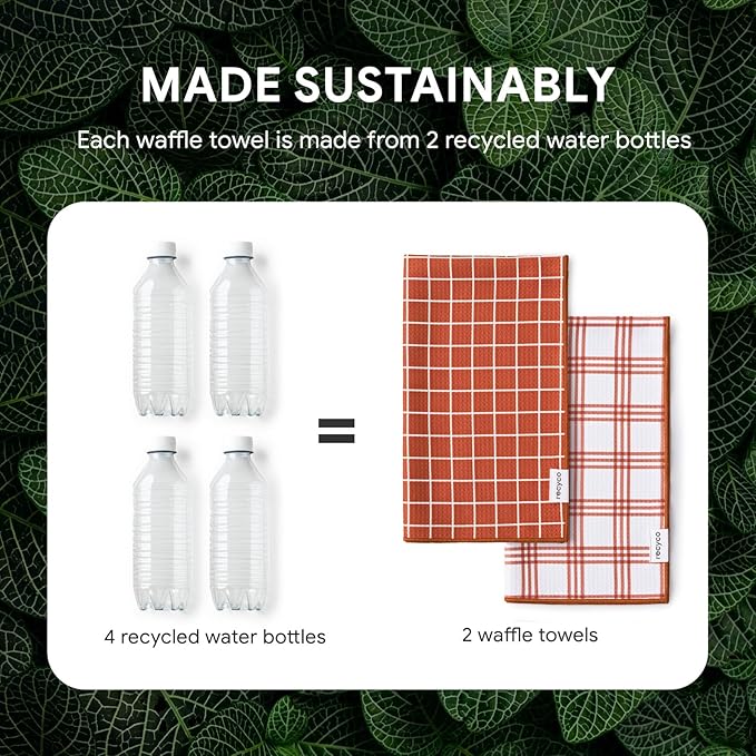 RECYCO Waffle Kitchen Towel Set of 2